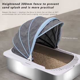 005007HSMSP-ZDDP Stainless Steel Cat Litter Box with Lid, Extra Large Metal Litter Box for big cats