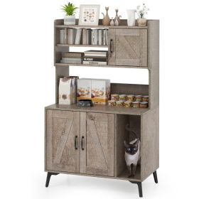 1PC Large Cat Litter Box Enclosure with Display Storage Shelves